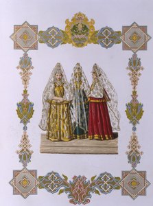 Sommerkostüme von Frauen aus Torzhok aus der Serie Kleidung des russischen Staates, 1851 von Fyodor Grigoryevich Solntsev