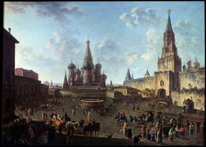 Der Rote Platz in Moskau, 1801 von Fyodor Yakovlevich Alexeev