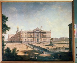 Ansicht des Michael-Palastes und des Konnetabelplatzes in Sankt Petersburg