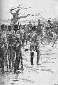 Ein Husar stürmte herein mit der Nachricht, dass der Feind auf uns zukommt!, 1895, 1902 von GB