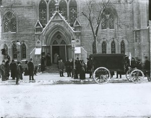 Mrs. Gilberts Beerdigung, Bloomingdale Reformed Dutch Church, New York City von G.P. Hall und Sohn