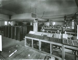 New York Evening Post Setzerei von G.P. Hall und Sohn