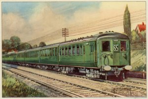 Die Southern Railway, Elektrischer Express von London Bridge nach Eastbourne von G.P. Micklewright