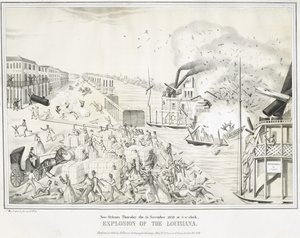 New Orleans Donnerstag, der 15. November 1849 um 5 Uhr, Explosion der Louisiana, um 1849 von G. (after) Tolti
