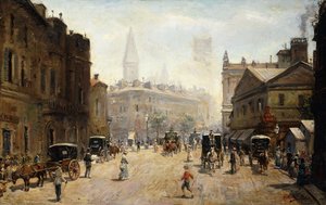 Eine belebte Straßenszene von G. A. Dufaug