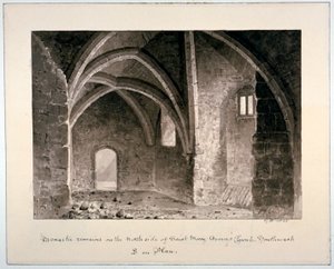 Klosterreste auf der Nordseite der St. Mary Overy Kirche, Southwark, London, 1835