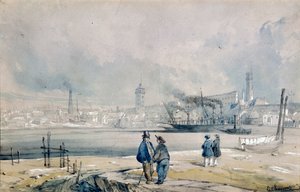 Die South Bank mit Waterloo Bridge, London, 1847 von G Chaumont