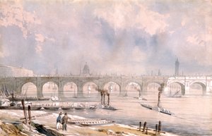 Waterloo Bridge, Blick auf die Stadt, London, 1847