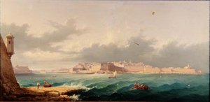 Valetta und der Große Hafen von Ricasoli Point von G. Gianni