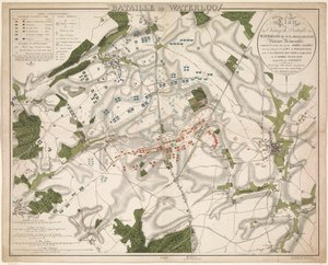 Karte der Schlacht bei Waterloo, 1815