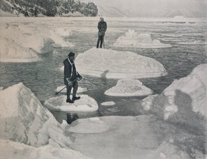 Campbell und Priestley treiben auf Pfannkucheneis, 1912, 1913 von G. Murray Levick