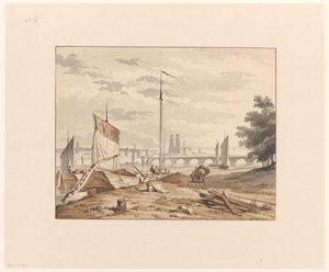Ansicht von Orléans von der anderen Seite der Loire von G. Veldhuyzen