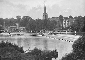 Brücke und Wehr bei Great Marlow, ca. 1896 von G. W. Wilson and Company