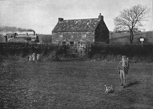 Geburtsort von George Stephenson, Wylam, um 1900 von G. W. Wilson and Company