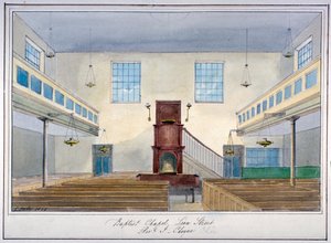 Innenansicht der Lion Street Baptist Chapel, abseits der New Kent Road, Southwark, London, 1826 von G Yates