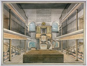 Innenansicht der Kapelle, Horsemonger Lane Prison, Union Road, Southwark, London, 1826 von G Yates