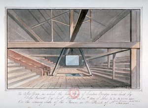 Ansicht des Fundaments der London Bridge, 1825 von G Yates