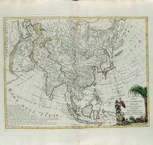 Asien aufgeteilt in seine Hauptstaaten, Stich von G. Zuliani aus Band I des Neuesten Atlas, veröffentlicht in Venedig 1777 von Antonio Zatta, Privatsammlung