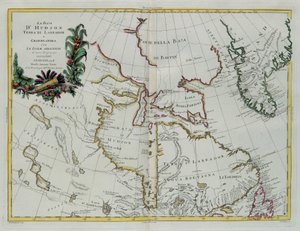 Hudson Bay, Land von Labrador und Grönland mit den angrenzenden Inseln, Gravur von G. Zuliani aus Band I des "Neuesten Atlas" veröffentlicht in Venedig 1778 von Antonio Zatta, Private Sammlung