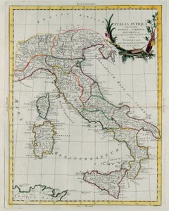 Politische Karte von Italien, Stich von G. Zuliani aus Band IV des "Novissimo Atlas" veröffentlicht in Venedig 1785 von Antonio Zatta, Privatsammlung von G. Zuliani