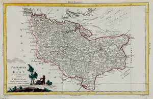 Provinz Kent, Stich von G. Zuliani aus Band I des "Neuesten Atlas" veröffentlicht in Venedig 1779 von Antonio Zatta, Privatsammlung von G. Zuliani