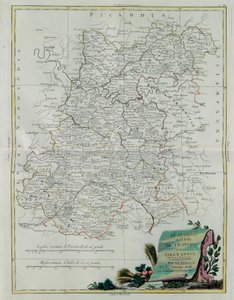 Die Gouvernements der Île-de-France und Orléans, Stich von G. Zuliani aus Band I des Neuesten Atlas, veröffentlicht in Venedig 1776 von Antonio Zatta, Privatsammlung von G. Zuliani