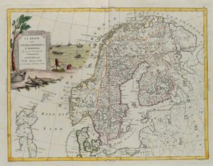 Die Königreiche Schweden, Dänemark und Norwegen, Stich von G. Zuliani aus Band III des "Neuesten Atlas" veröffentlicht in Venedig 1781 von Antonio Zatta, Privatsammlung
