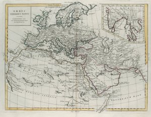 Die Welt, wie sie den Alten bekannt war, Stich von G. Zuliani aus Band IV des Neuesten Atlas, veröffentlicht in Venedig 1785 von Antonio Zatta, Privatsammlung