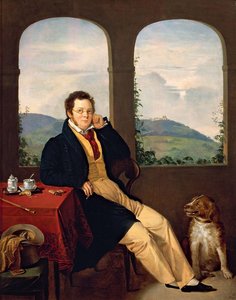 Porträt von Franz Schubert 1797-1828, 1827 von Gabor Melegh