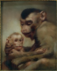 Mutter mit Kind (Affen) von Gabriel Cornelius Ritter von Max