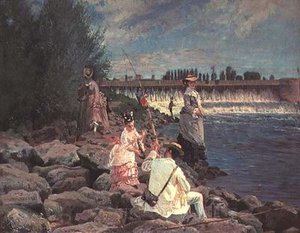 Angeln an der Seine von Gabriel Guay
