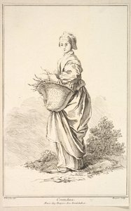 Contadina, aus Recueil de diverses figures étrangères Inventées par F. Boucher von Gabriel Huquier