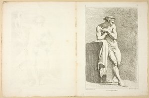 Figur (recto und verso), aus Premier livre de figures d’Academies gravées en Partie par les Professeurs de l’Académie Royale von Gabriel Huquier