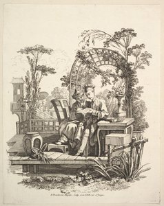 Mann und Frau beim Lesen, ca. 1742