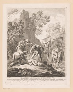 Schlafender Ragotin gefesselt und entführt von Gabriel Huquier