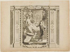 Italienisches Theater, Frontispiz zum Livre de Scenes Comiques von Gabriel Huquier