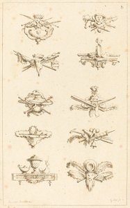 Entwürfe für Schlussstücke: pl. 8 von Gabriel Huquier after Claude Gillot
