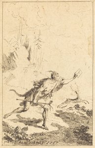 Gesandter an M. de Saint-Denis von M. de Belle-Isle, Gefangener [links] von Gabriel Jacques de Saint Aubin