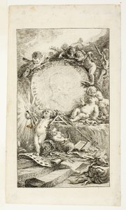 Frontispiz, Platte eins aus Recueil de Poésies de Sedaine von Gabriel Jacques de Saint Aubin