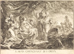 Laban sucht seine Götter von Gabriel Jacques de Saint Aubin