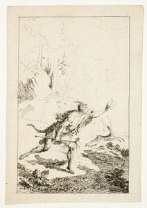 Bote an M. Saint-Denis, von M. Belle-Isle, Gefangener, Platte drei aus Les Nouveaux Voyages aux Indes Occidentales von Gabriel Jacques de Saint Aubin