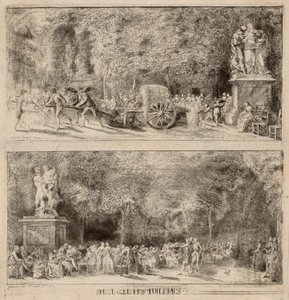 Szenen aus den Tuilerien: Die Stühle und der Wasserwagen von Gabriel Jacques de Saint Aubin