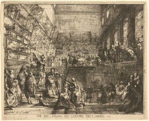 Ansicht des Salons des Louvre im Jahr 1753 von Gabriel Jacques de Saint Aubin