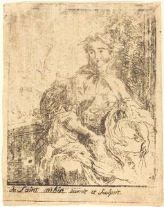 Junge Frau auf der Terrasse (La jeune femme à la terrasse) von Gabriel Jacques de Saint Aubin