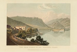 Blick von Stresa auf die schöne Insel Isola Bella, Lago Maggiore, vor 1820 von Gabriel Ludwig Lory