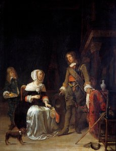 Ein Soldat besucht ein junges Mädchen