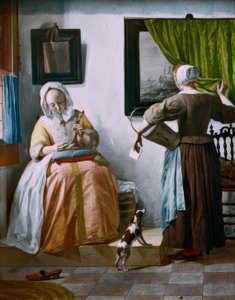 G. Metsu, Brieflesende Dame und Dienstmagd