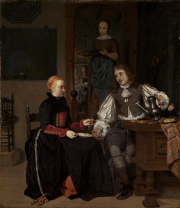 Junges Paar beim Frühstück von Gabriel Metsu