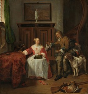 Das Geschenk des Jägers von Gabriel Metsu