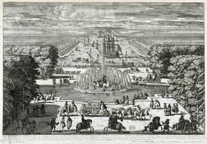 Das Apollo-Becken in den Gärten des Schlosses von Versailles - von Perelle, Ende des 17. Jahrhunderts